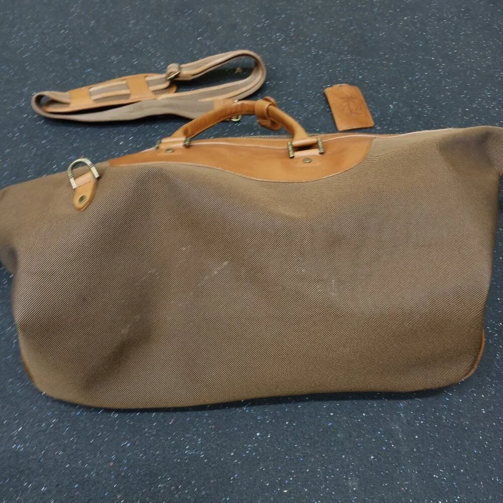 Tommy Bahama PARADISE Travel Bag Luggage Carry on Shoulder Strap Canvas Leather
